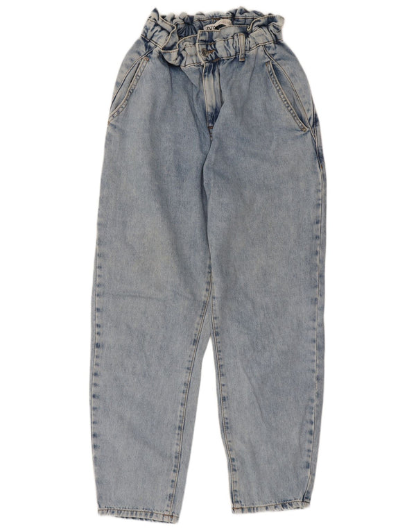 Calça jeans feminina cintura alta Zara EU 34 2XS W24 L25 azul algodão