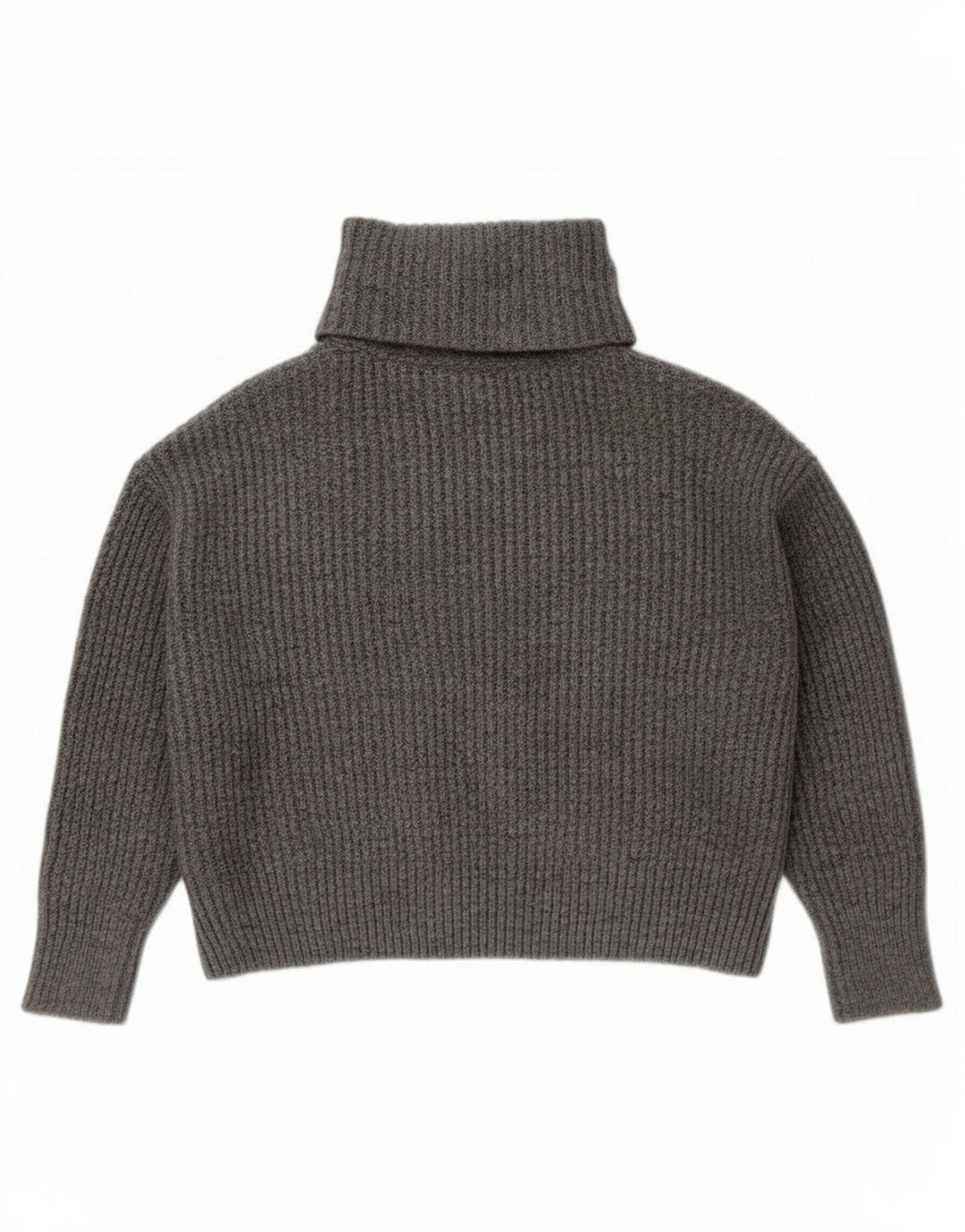 Zara Suéter feminino oversized com gola redonda Reino Unido 14 cinza médio acrílico