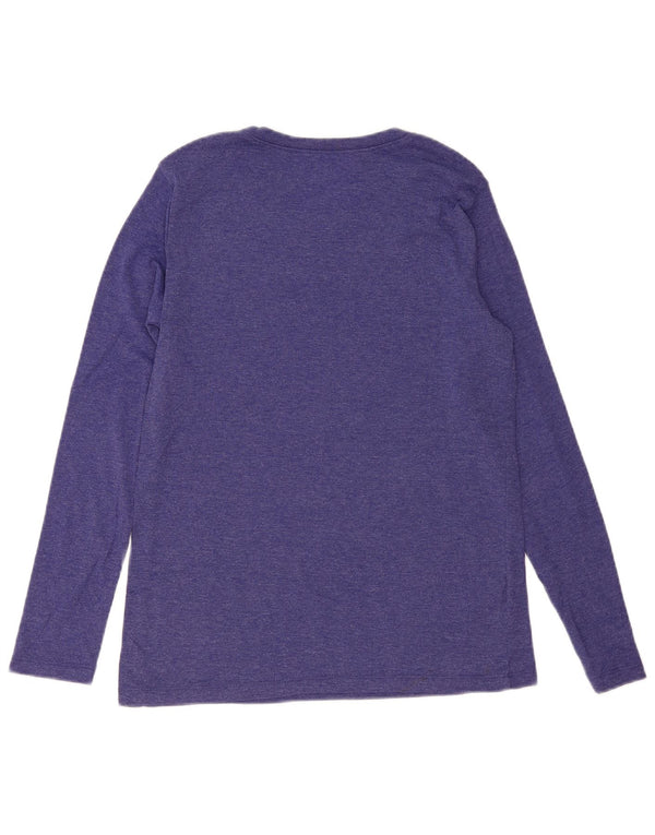EDDIE BAUER Womens Top Long Sleeve UK 18 XL Purple Cotton