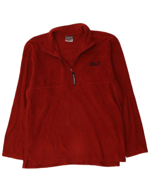 Suéter masculino de lã com zíper e gola Jack Wolfskin Reino Unido 40/42 grande poliéster cor de vinho