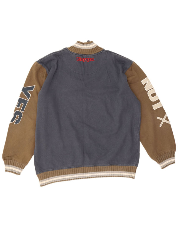 Moletom masculino Kappa com zíper e gola em bloco colorido azul marinho 2XL