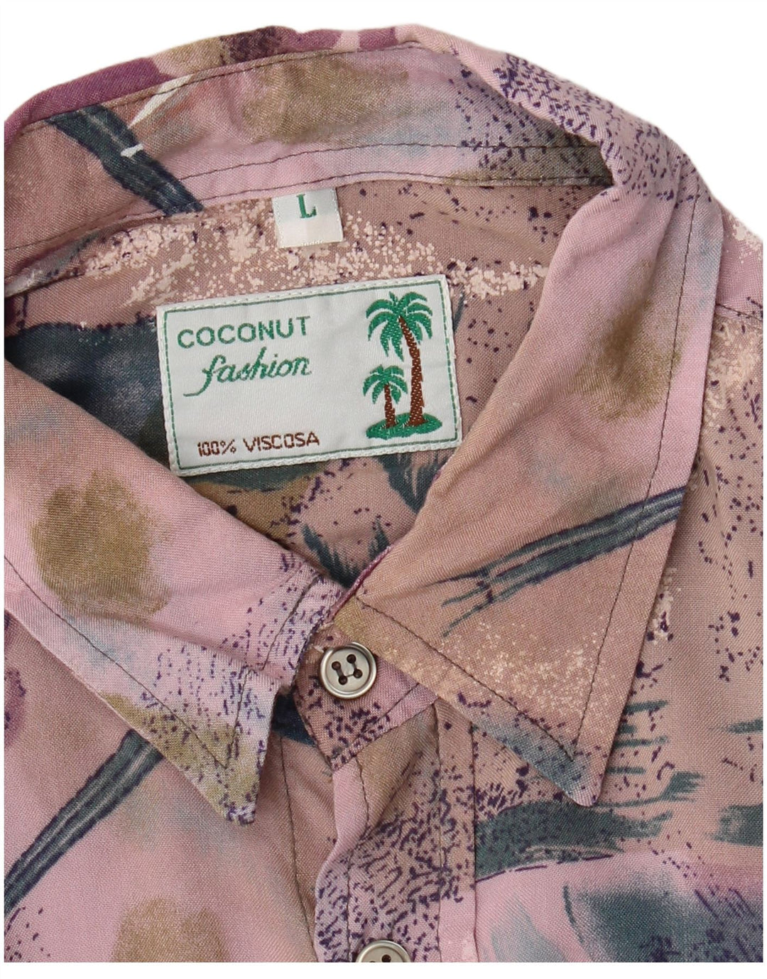 Camisa masculina de manga curta Coconut grande patchwork multicolorido viscose