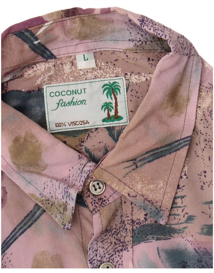 Camisa masculina de manga curta Coconut grande patchwork multicolorido viscose