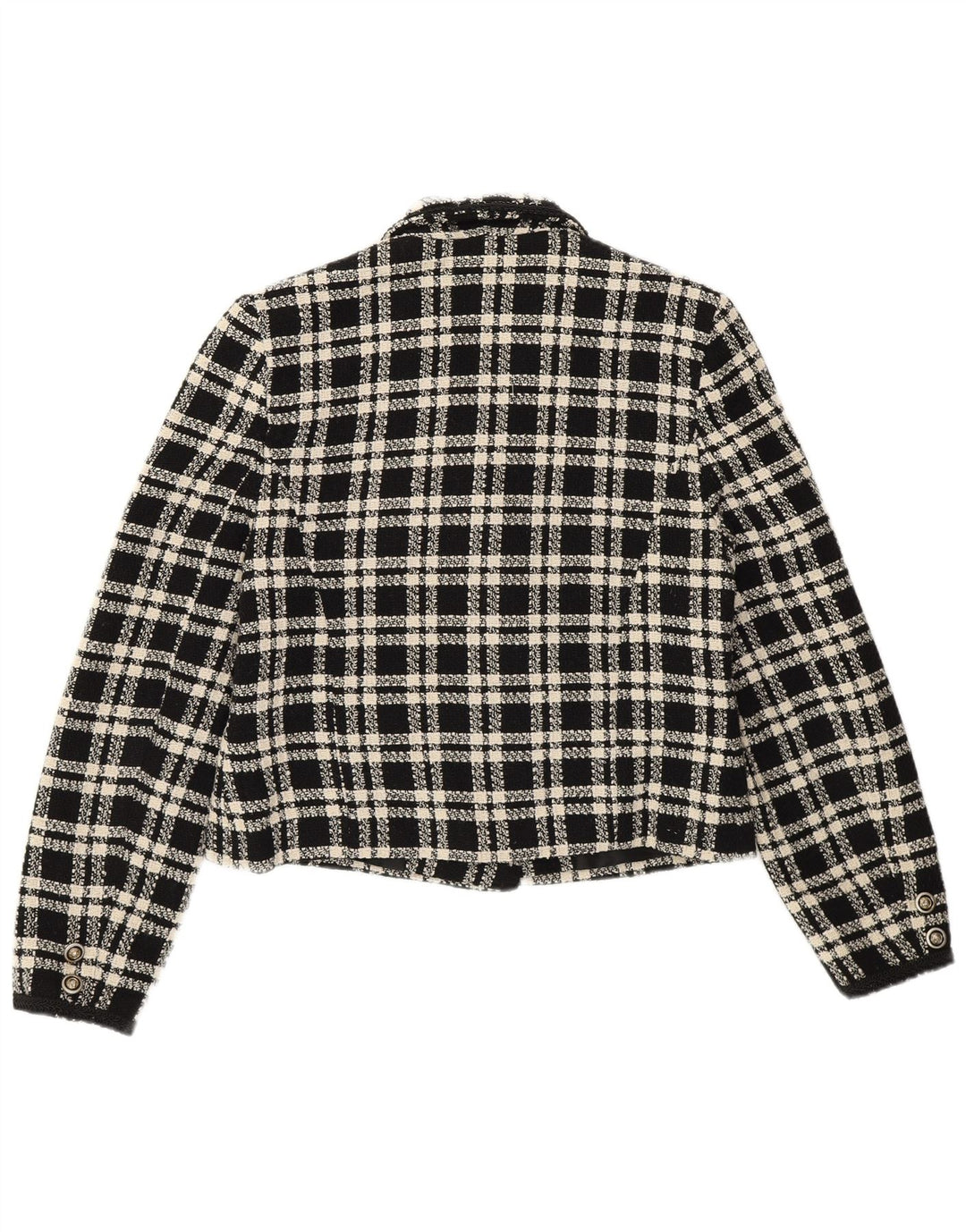 Jaqueta blazer feminina Yessica com peito duplo EU 40 médio preto xadrez lã