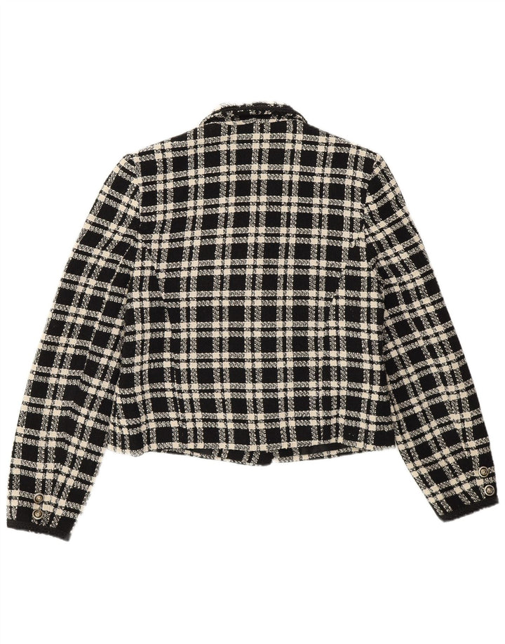 Jaqueta blazer feminina Yessica com peito duplo EU 40 médio preto xadrez lã