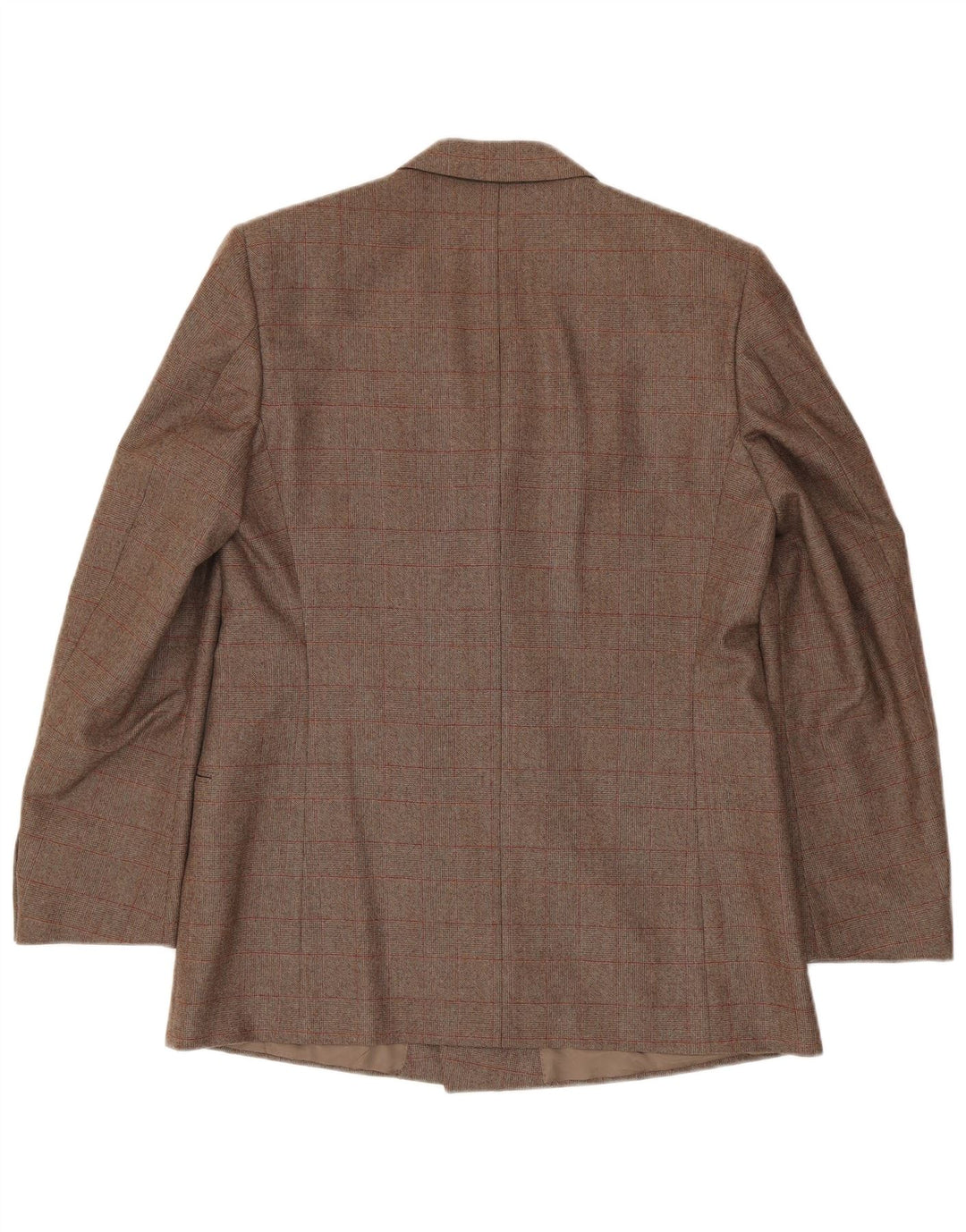 Jaqueta blazer masculina Corneliani com peito duplo IT 50 grande xadrez marrom