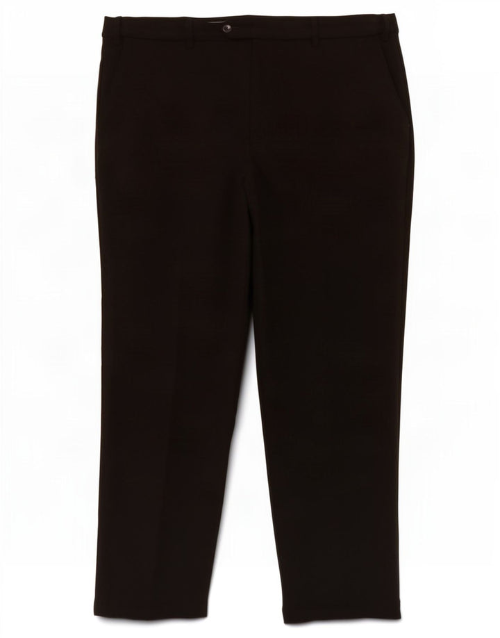 Calça masculina de terno reto Marks & Spencer W38 L29 poliéster preto