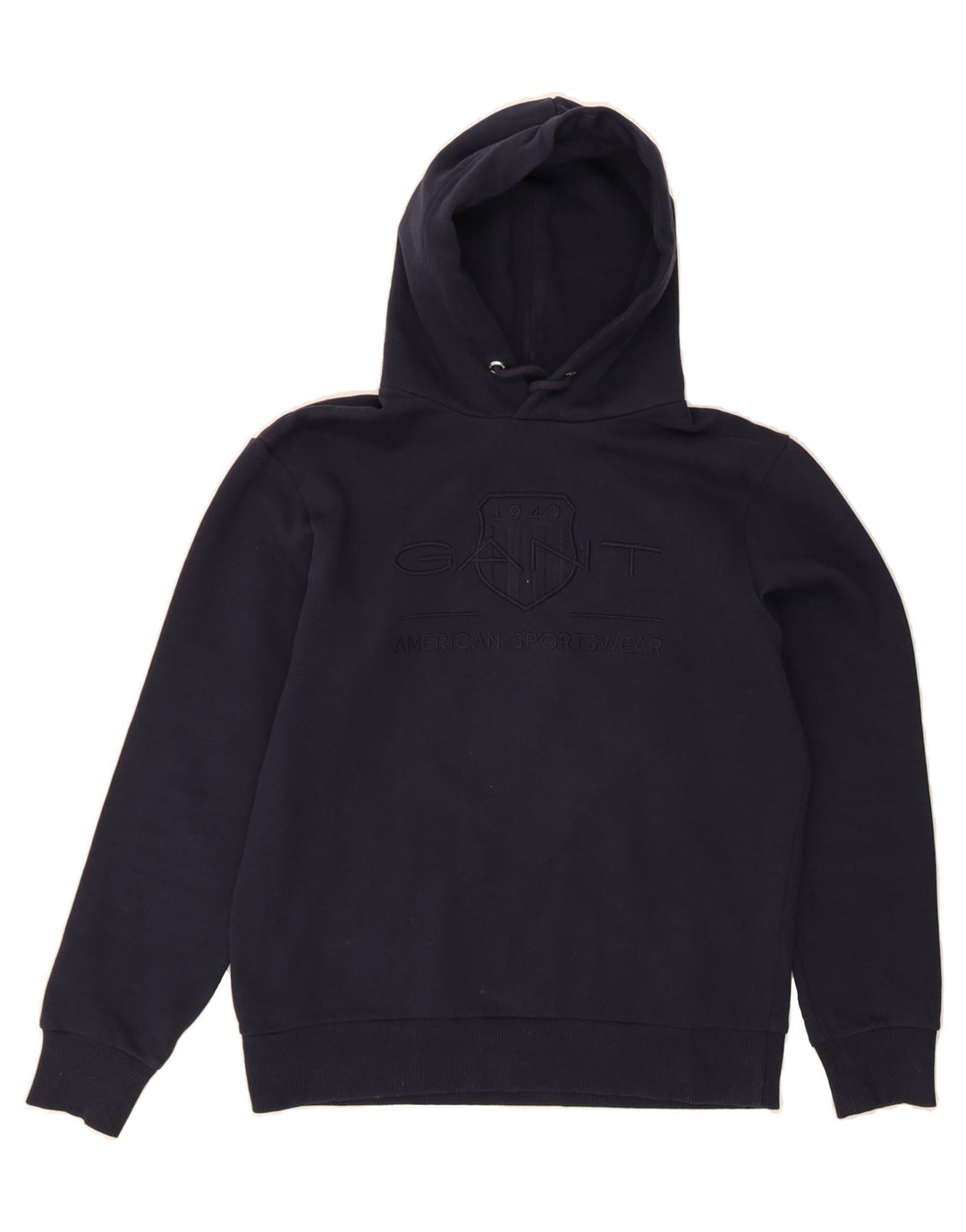 GANT Mens Graphic Hoodie Jumper Medium Navy Blue Cotton Vintage Gant and Second-Hand Gant from Messina Hembry 
