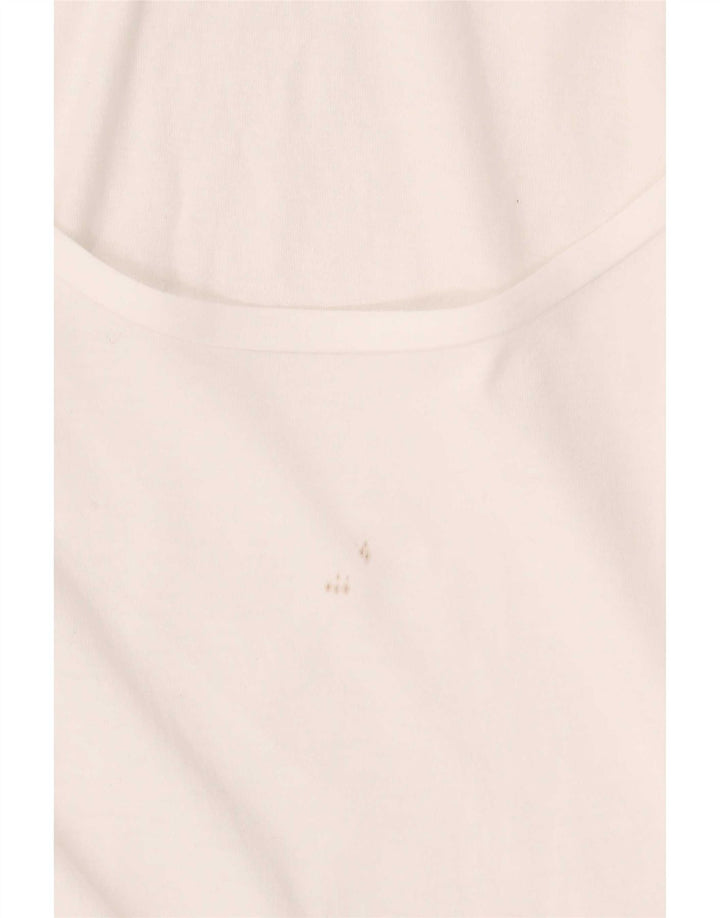 Camiseta feminina Guess UK 8 pequena algodão branco