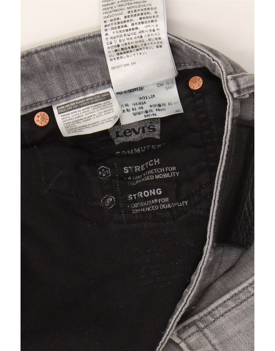 LEVI'S Mens Straight Jeans W32 L29 Grey Cotton Vintage Levi's and Second-Hand Levi's from Messina Hembry 