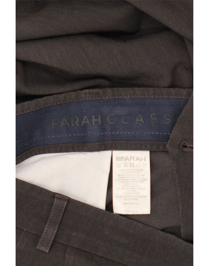Calça masculina Farah Classic Slim Suit W44 L33 cinza poliéster