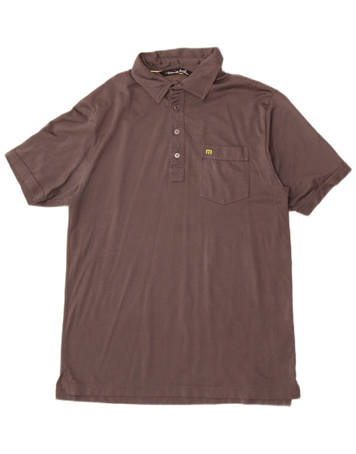 Camisa polo masculina Travis Mathew algodão cinza médio