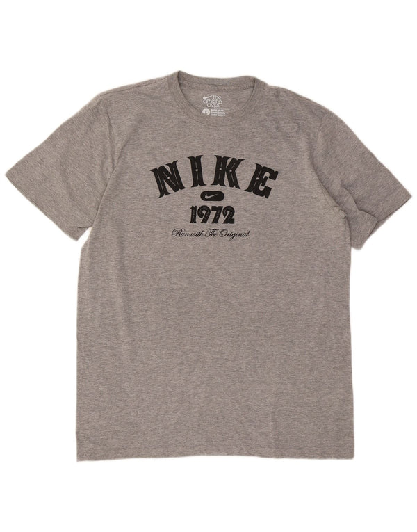 Camiseta Nike masculina regular fit gráfica top grande cinza manchado