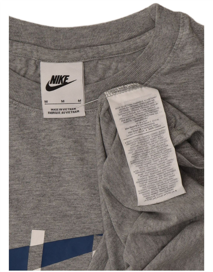 Camiseta Nike masculina gráfica Top algodão cinza médio