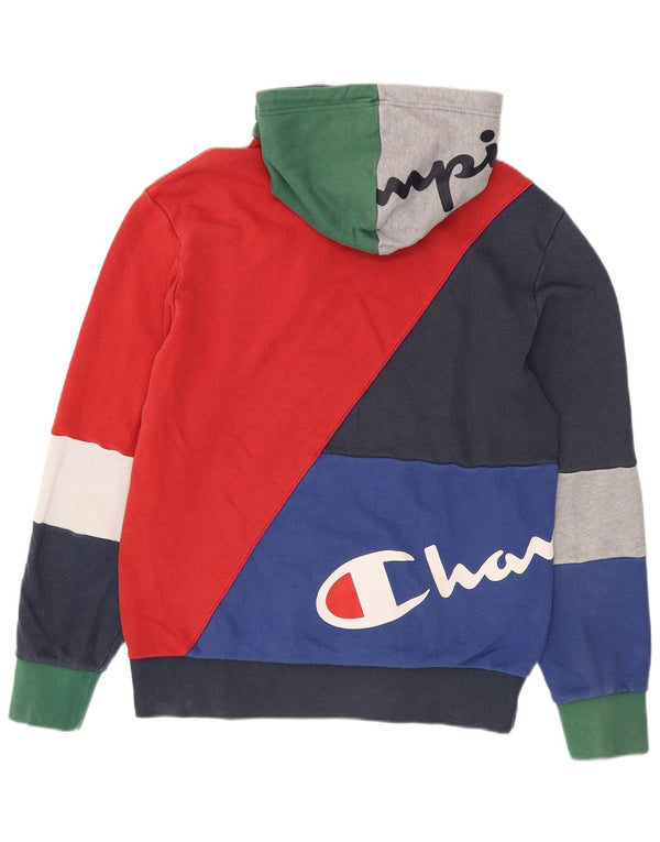 Champion masculino gráfico moletom com capuz XL multicolorido bloco colorido