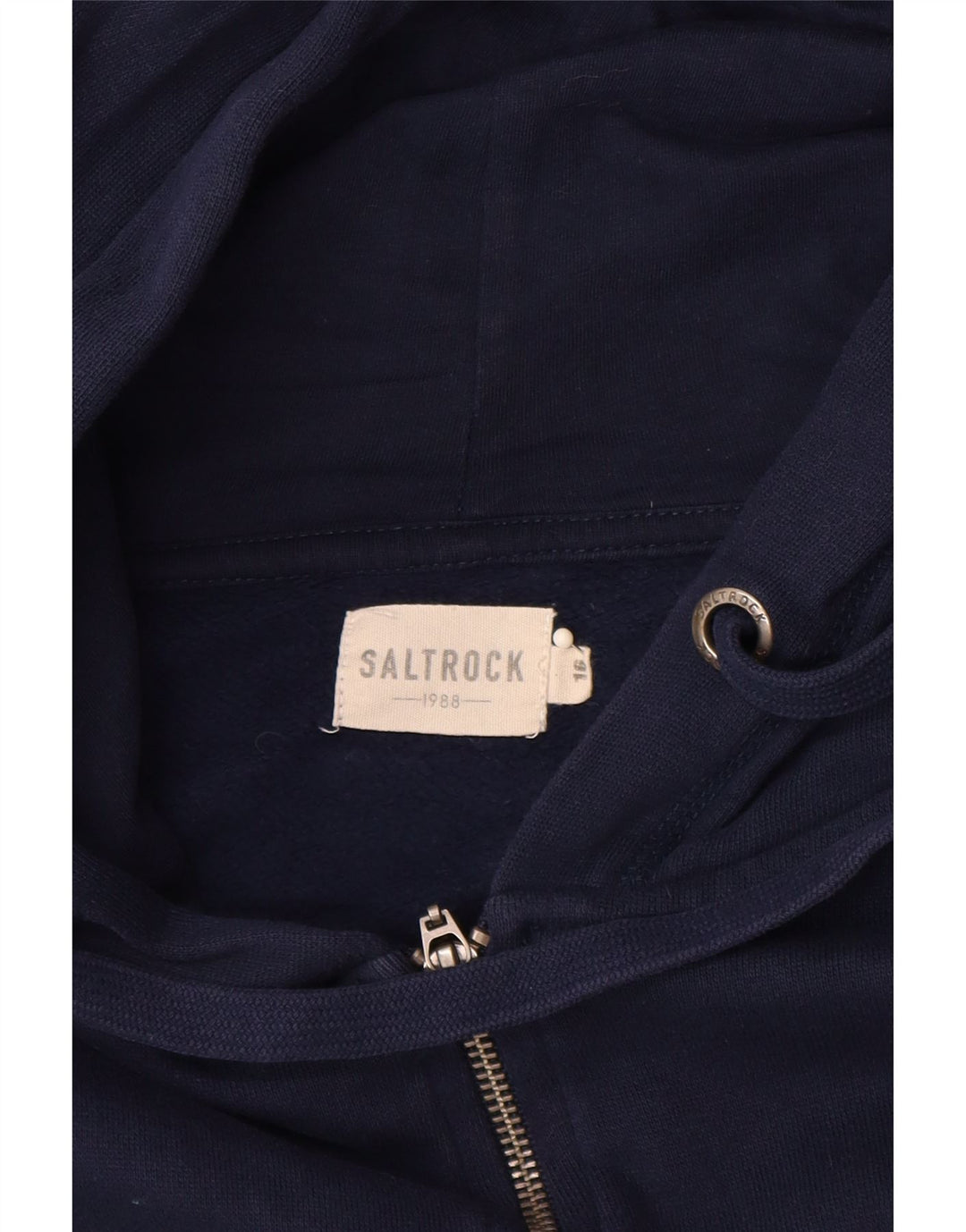 Suéter feminino com capuz e zíper gráfico grande SALTROCK Reino Unido 16 grande azul marinho