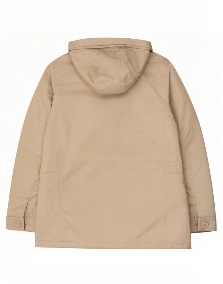 Jaqueta corta-vento feminina com capuz Gap UK 14 médio off white