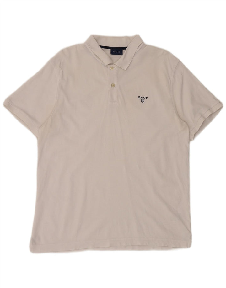 Camisa polo masculina Gant grande algodão branco