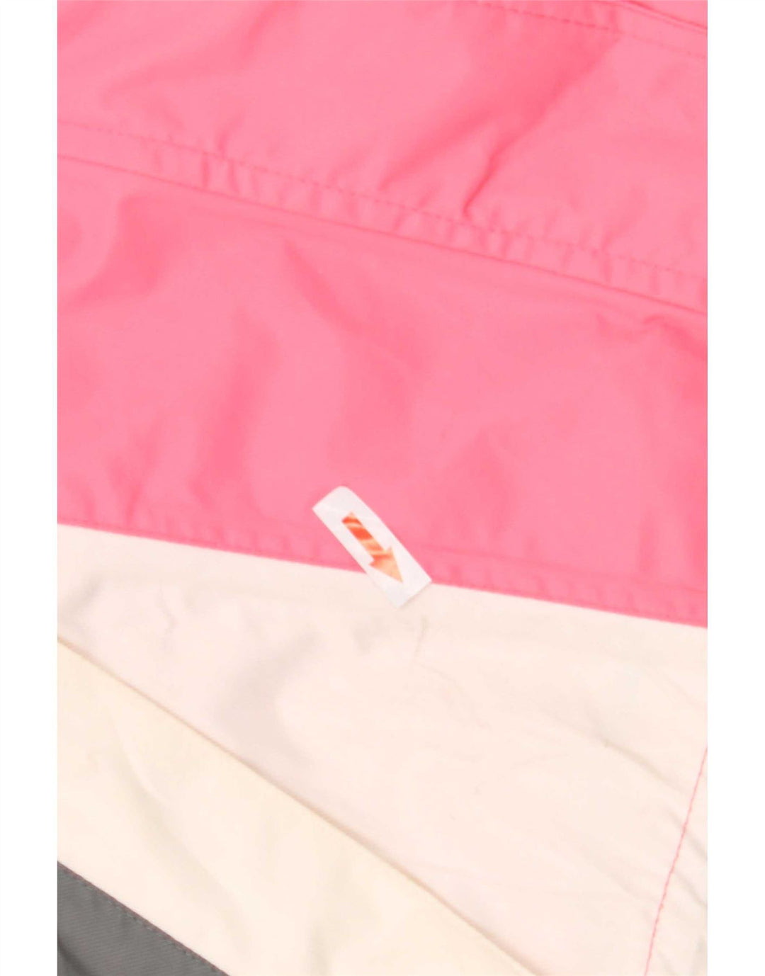 Jaqueta de esqui vintage feminina com capuz UK 12 poliamida colorblock rosa médio