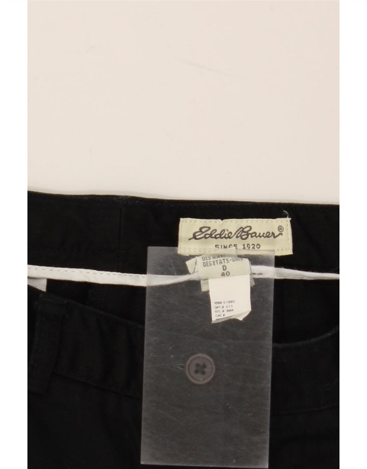 EDDIE BAUER Calça chino feminina reta UE 40 Médio W30 L30 preta