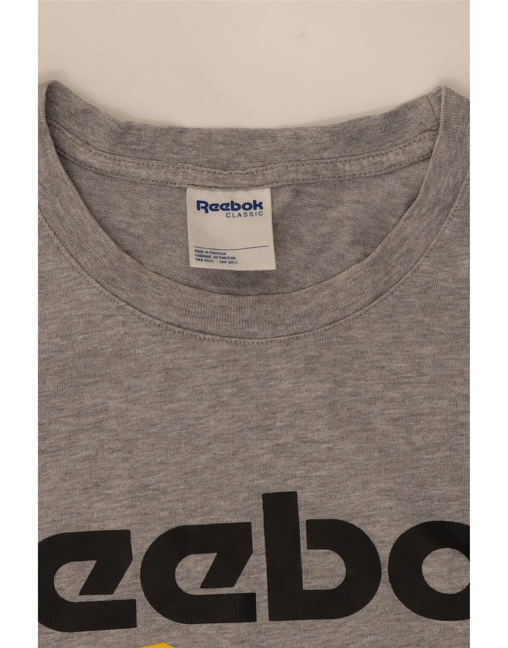 REEBOK Mens Classic Graphic T-Shirt Top XL Grey Cotton Vintage Reebok and Second-Hand Reebok from Messina Hembry 
