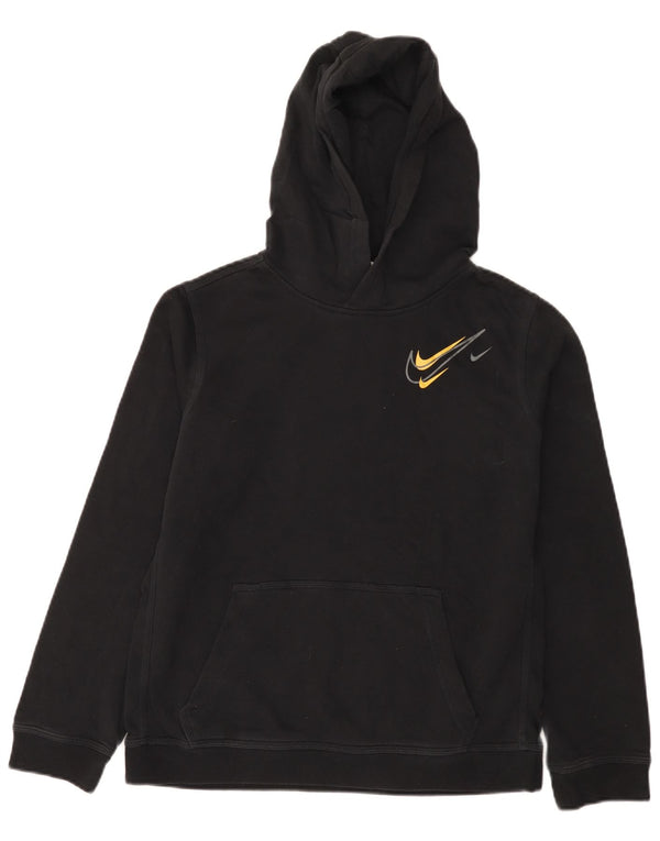 Jumper com capuz gráfico Nike Boys 13-14 anos XL preto algodão