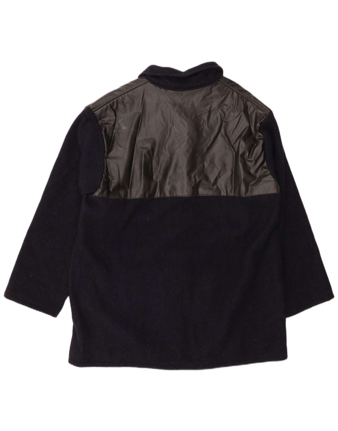 Sobretudo masculino VINTAGE solto IT 44 XS azul marinho lã colorblock