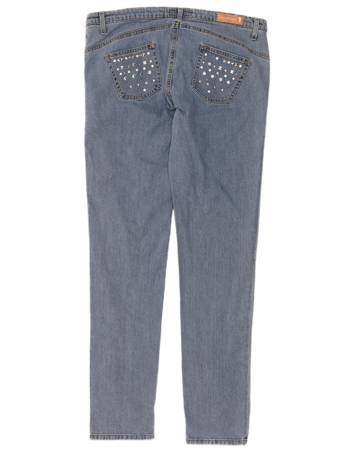 Jeans skinny feminino TRUSSARDI IT 47 grande W33 L32 azul