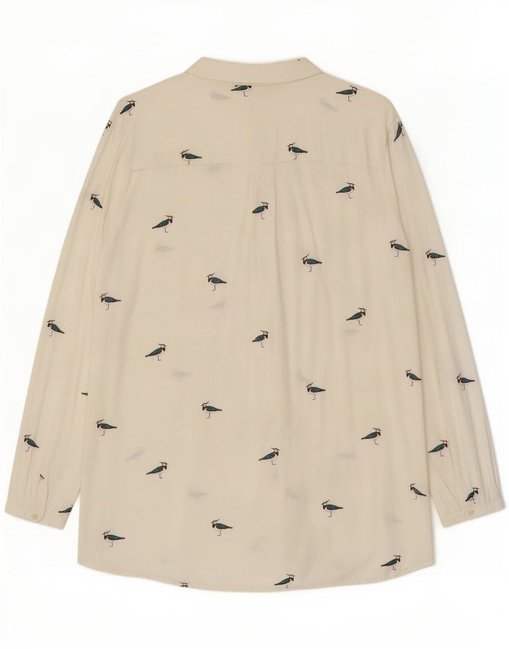 Blusa feminina Joules com estampa abstrata oversized Reino Unido 18 XL branca