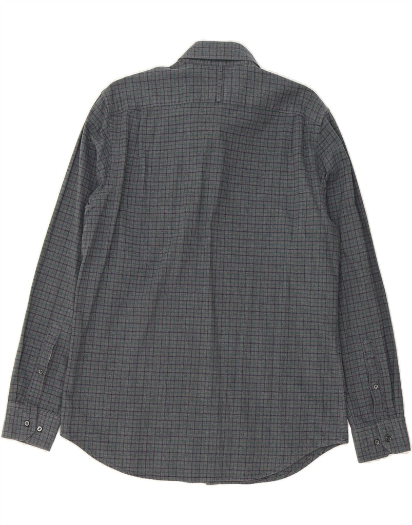 BANANA REPUBLIC Mens Flannel Shirt Large Grey Check Vintage Banana Republic and Second-Hand Banana Republic from Messina Hembry 