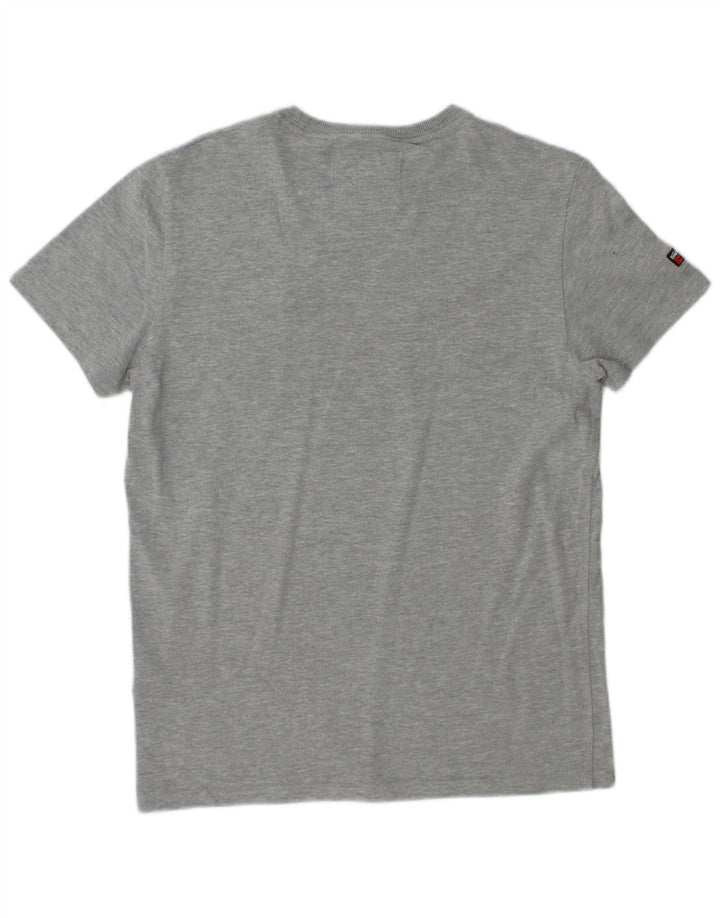 Camiseta masculina SUPERDRY com estampa gráfica cinza médio algodão