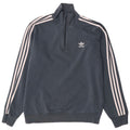 Adidas Mens Zip Neck Moletom Jumper Médio Algodão Cinza