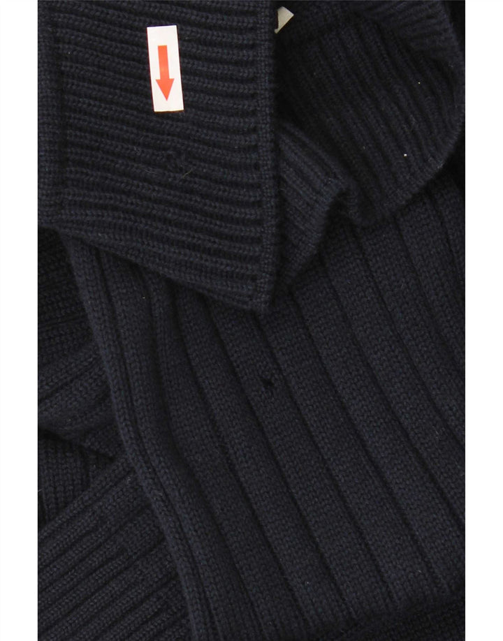 Suéter Cardigan Masculino Ranger IT 50 Lã Virgem Colorblock Azul Marinho Médio