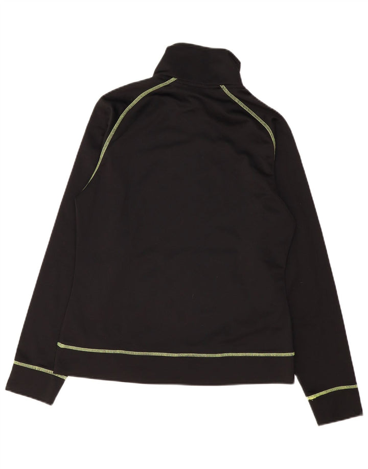 ASICS Womens Tracksuit Top Jacket UK 12 Médio Preto Poliéster