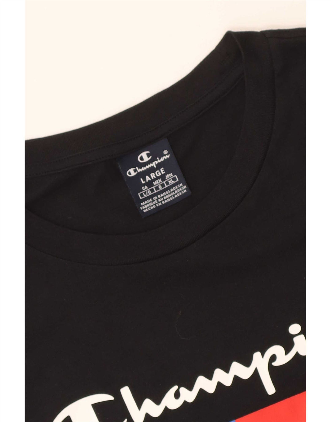 Camiseta gráfica masculina Champion grande preta