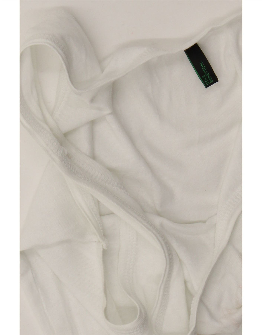 Top de colete gráfico feminino Benetton UK 6 XS branco