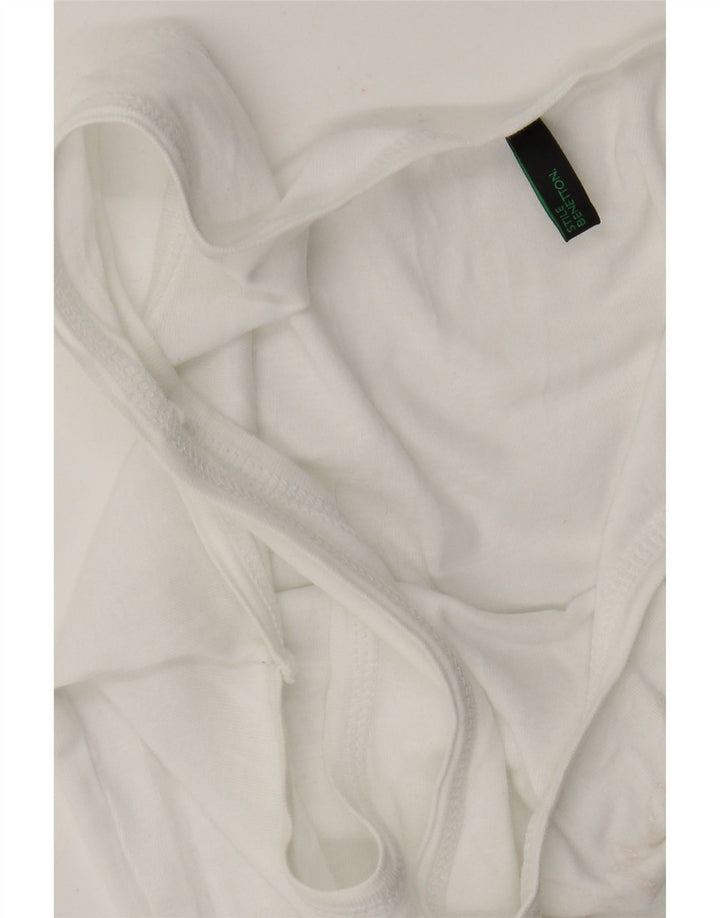 Top de colete gráfico feminino Benetton UK 6 XS branco