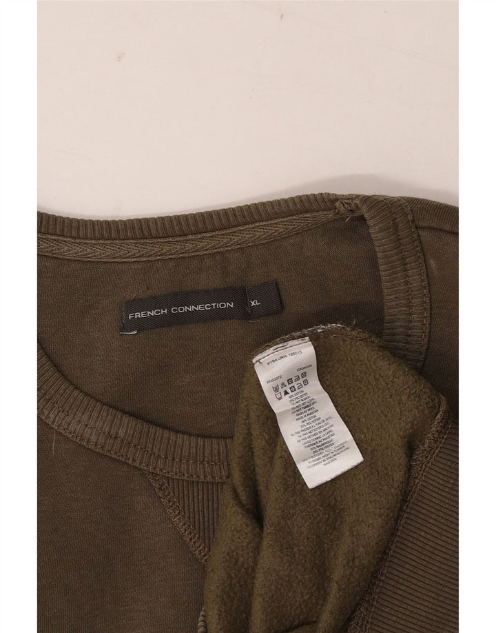 FRENCH CONNECTION Suéter masculino XL algodão cáqui