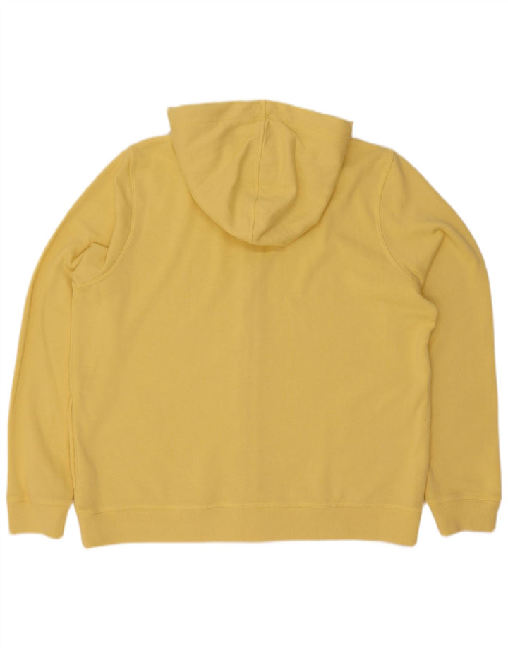 Suéter masculino com capuz e zíper Fat Face grande algodão amarelo