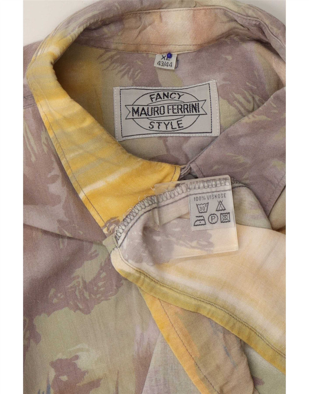 Camisa masculina Mauro Ferrini com estampa abstrata tamanho 43/44 XL multicolorida