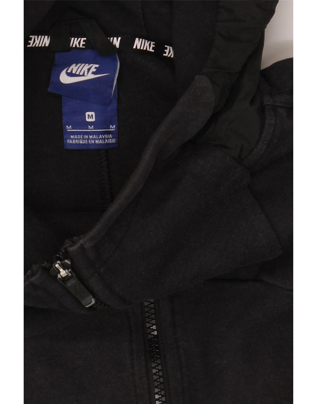 NIKE Womens Zip Hoodie Sweater UK 14 Medium Black Cotton Vintage Nike and Second-Hand Nike from Messina Hembry 