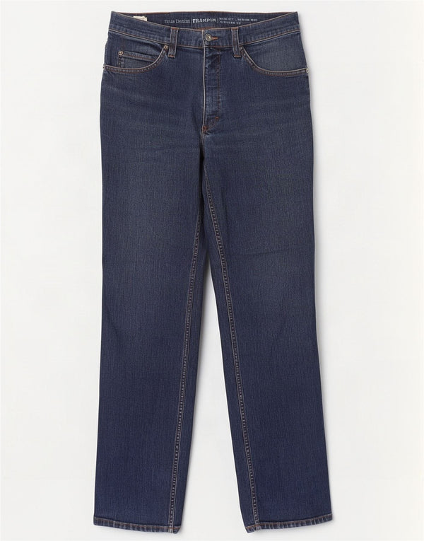 Mustang Mens Tramper Slim Fit Mid Rise Straight Jeans W34 L34 Blue Cotton