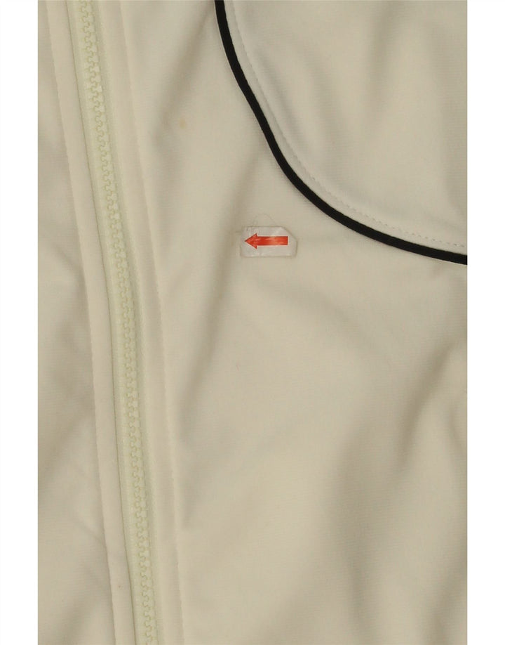 Nike Womens Tracksuit Top Jacket UK 8/10 Pequeno Poliéster Branco