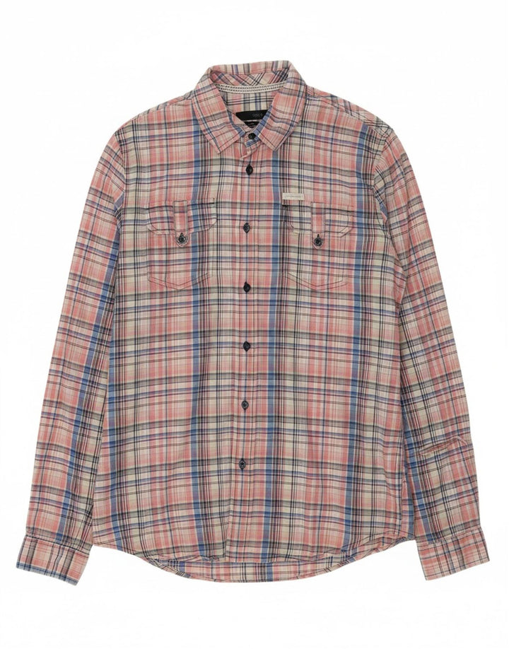 Camisa masculina CALVIN KLEIN JEANS grande algodão xadrez rosa