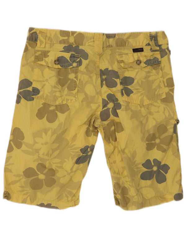 Shorts cargo masculino Marlboro Classics EU 58 4XL W38 algodão floral amarelo