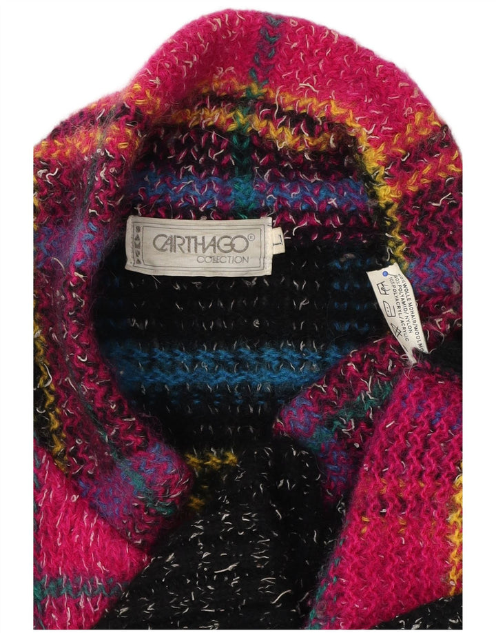Suéter feminino Carthago Longline Cardigan UK 16 grande xadrez multicolorido
