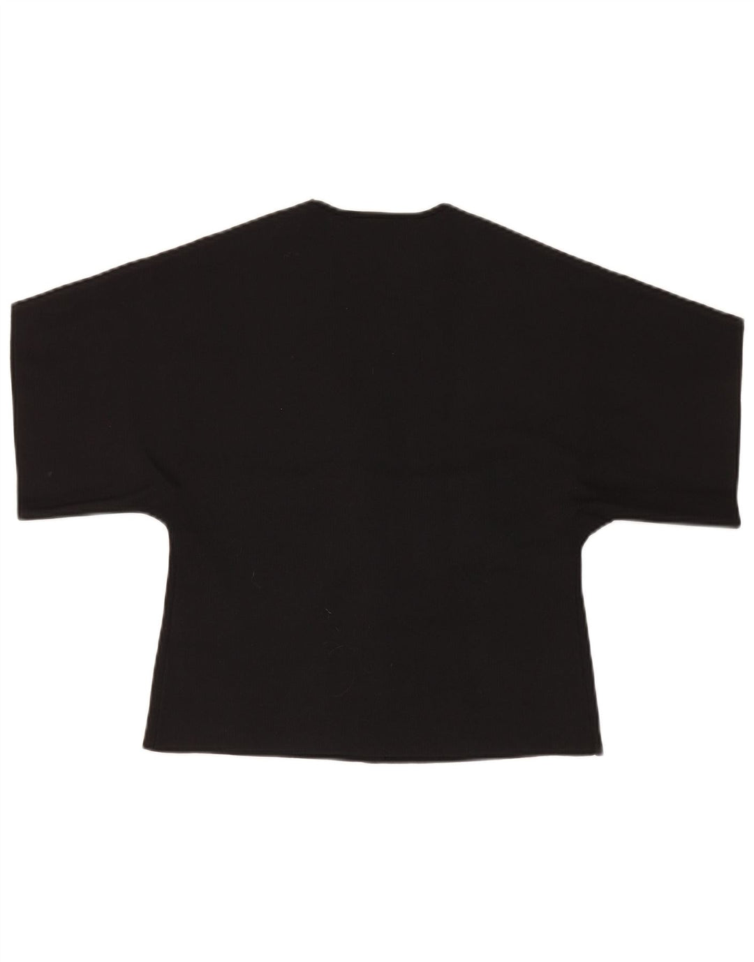 Zara Womens Short Sleeve Crop Top UK 12 Médio Preto Poliéster