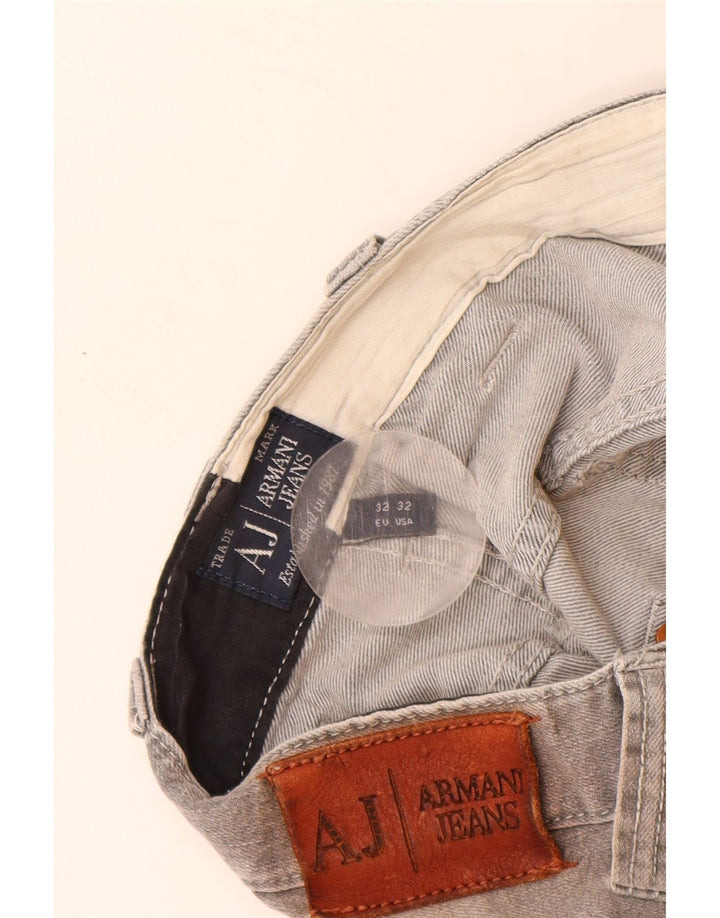 ARMANI Mens Slim Jeans W32 L33 Cinza Algodão