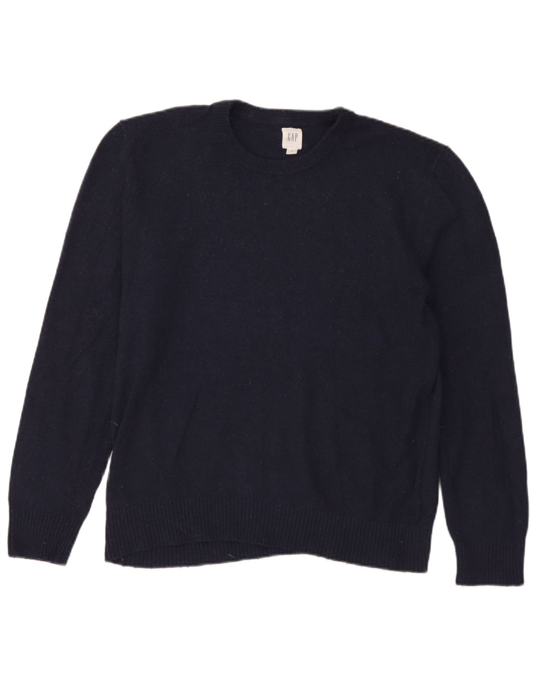 Suéter masculino Gap com gola redonda, grande lã Merino azul marinho