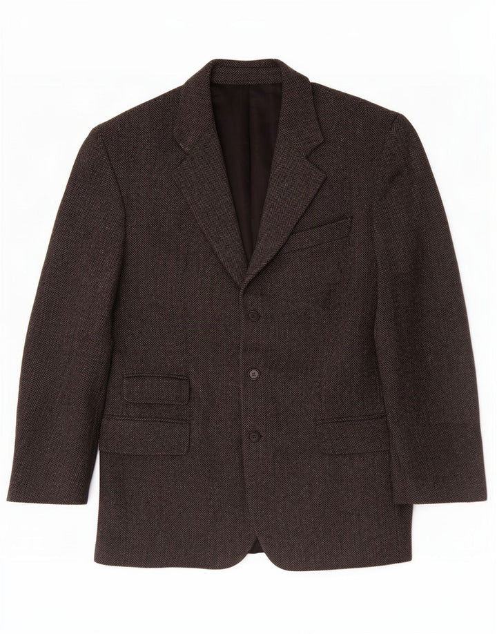 Jaqueta blazer masculina vintage com 3 botões UK 38 cinza médio